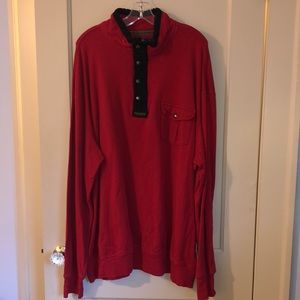 Vintage 3XLT red Polo by Ralph Lauren Talon long pullover shirt